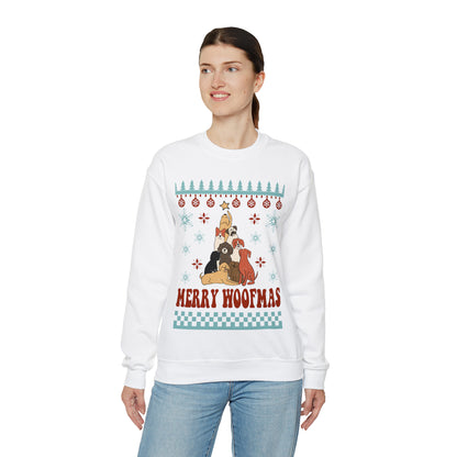Merry Woofmas Dog Tree Christmas Ugly Sweater Sweatshirt