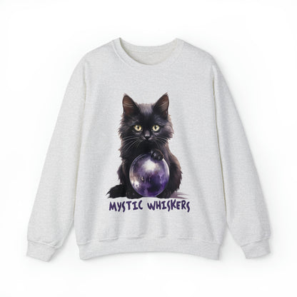 Mystic Whiskers Black Cat Halloween Sweatshirt