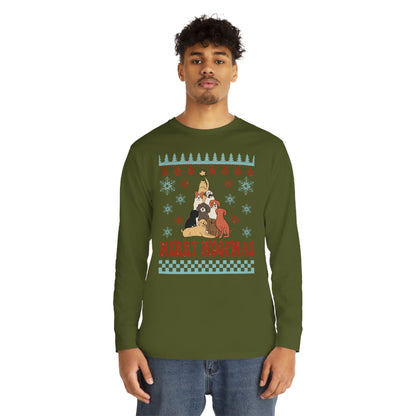 Merry Woofmas Dog Tree Christmas Ugly Sweater Long Sleeve T-shirt