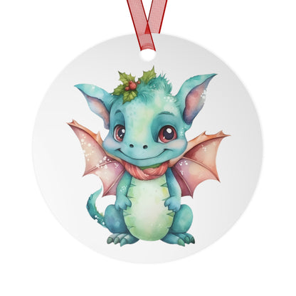 Cute Dragon with Holly Ornament