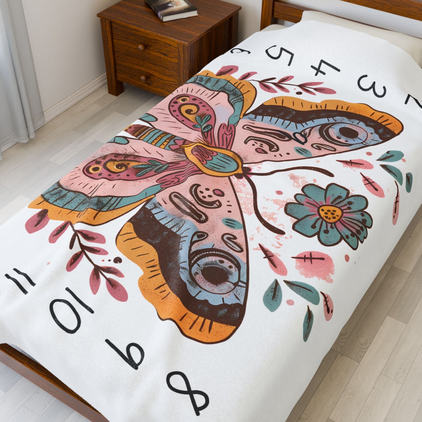 Boho Butterfly Milestone Velveteen Plush Blanket