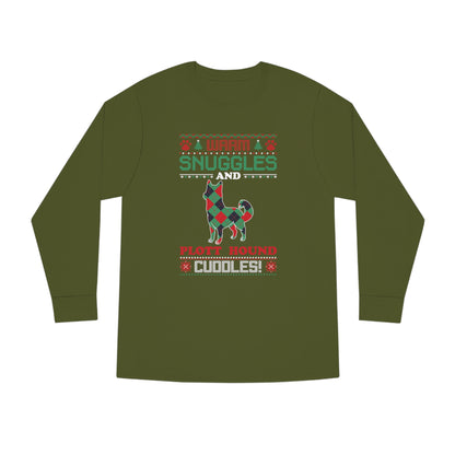 Warm Snuggles and Plott Hound Cuddles Ugly Sweater Long Sleeve Tee