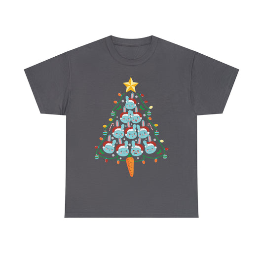 Rabbit Christmas Tree Christmas Short Sleeve Tee