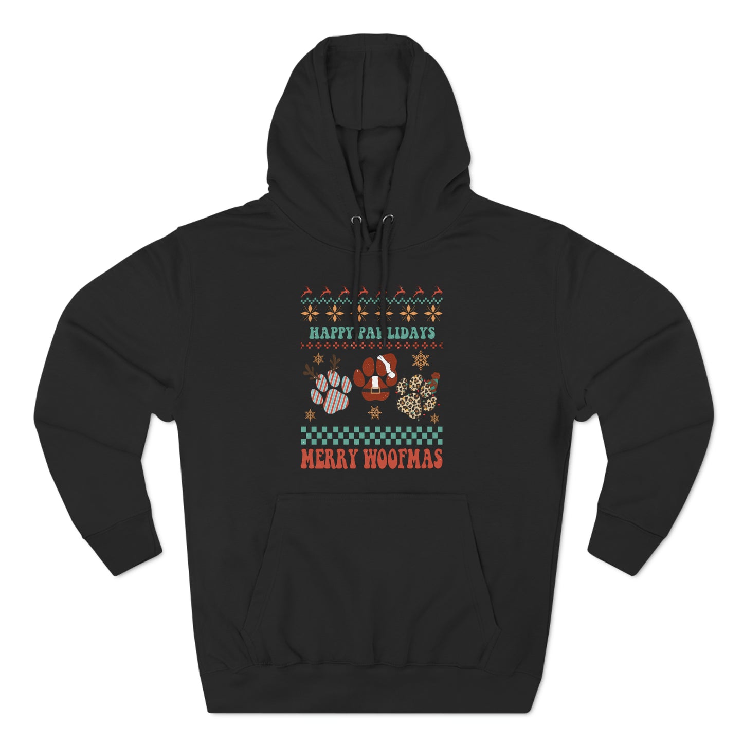 Happy Pawlidays Merry Woofmas Christmas Ugly Sweater Pullover Hoodie