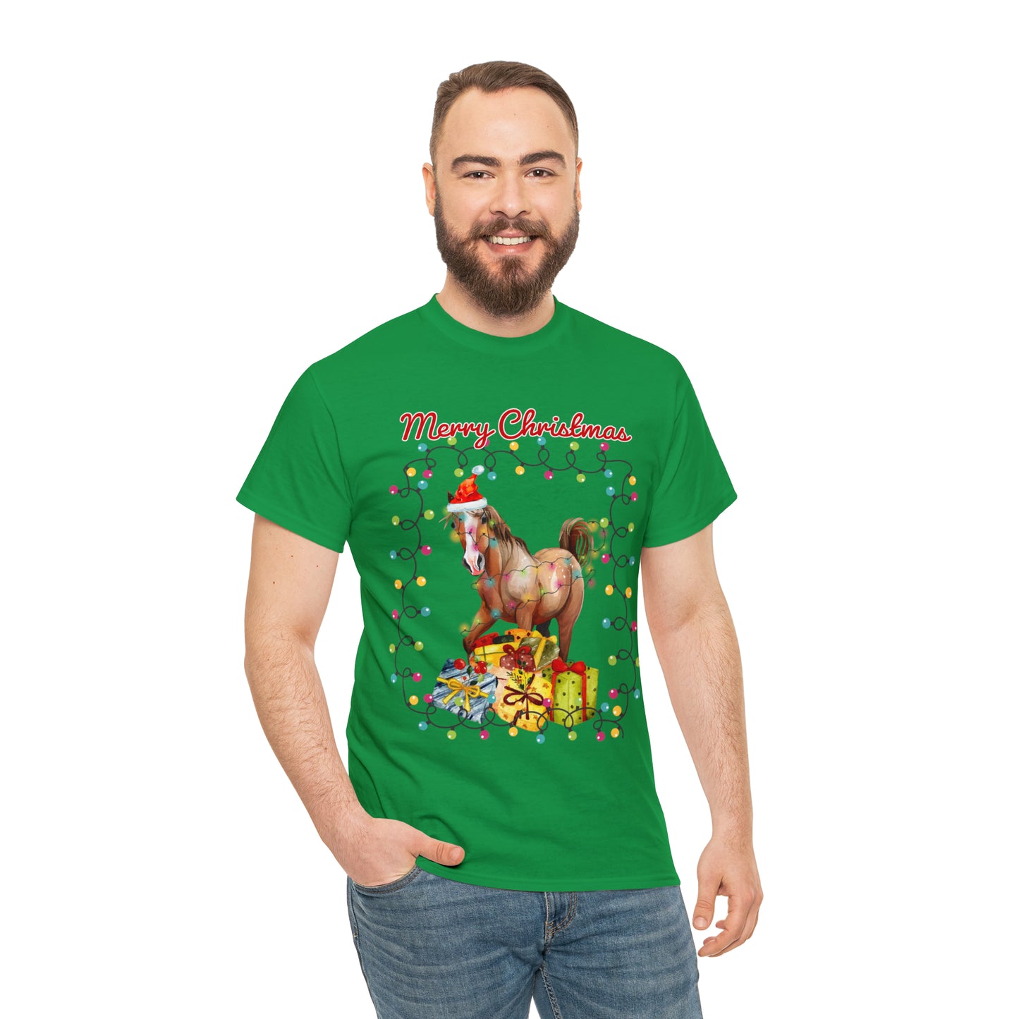 Merry Christmas Horse Christmas Short Sleeve Tee