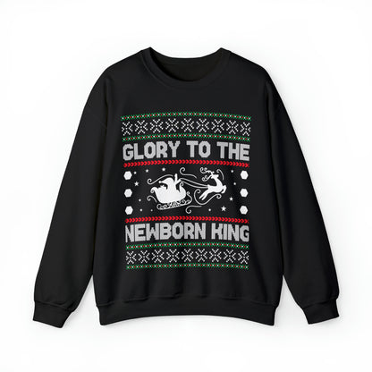 Glory to the Newborn King Christmas Ugly Sweater Sweatshirt