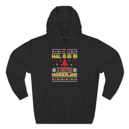 Walking in a Winter Wonderland Christmas Ugly Sweater Pullover Hoodie