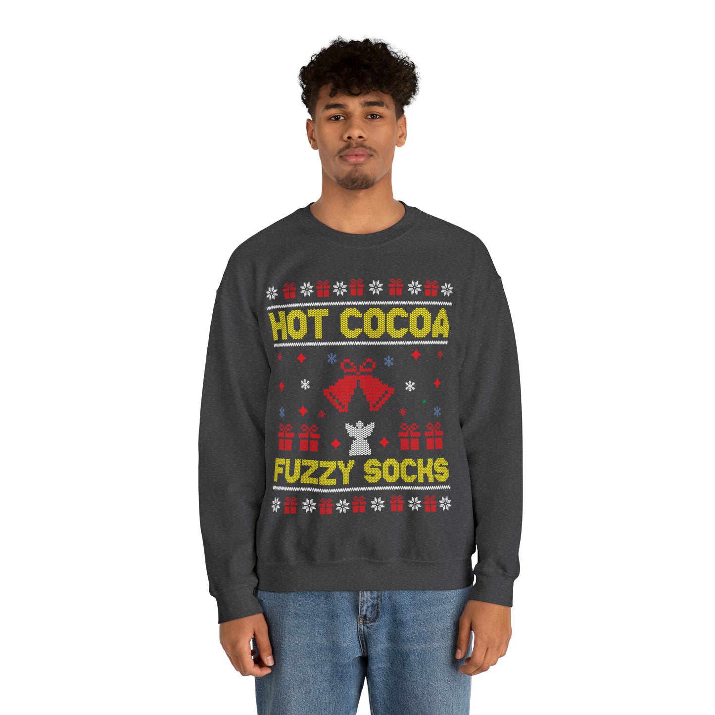 Hot Cocoa Fuzzy Socks Christmas Ugly Sweater Sweatshirt