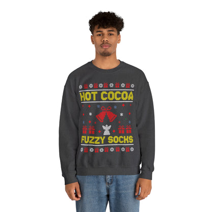 Hot Cocoa Fuzzy Socks Christmas Ugly Sweater Sweatshirt
