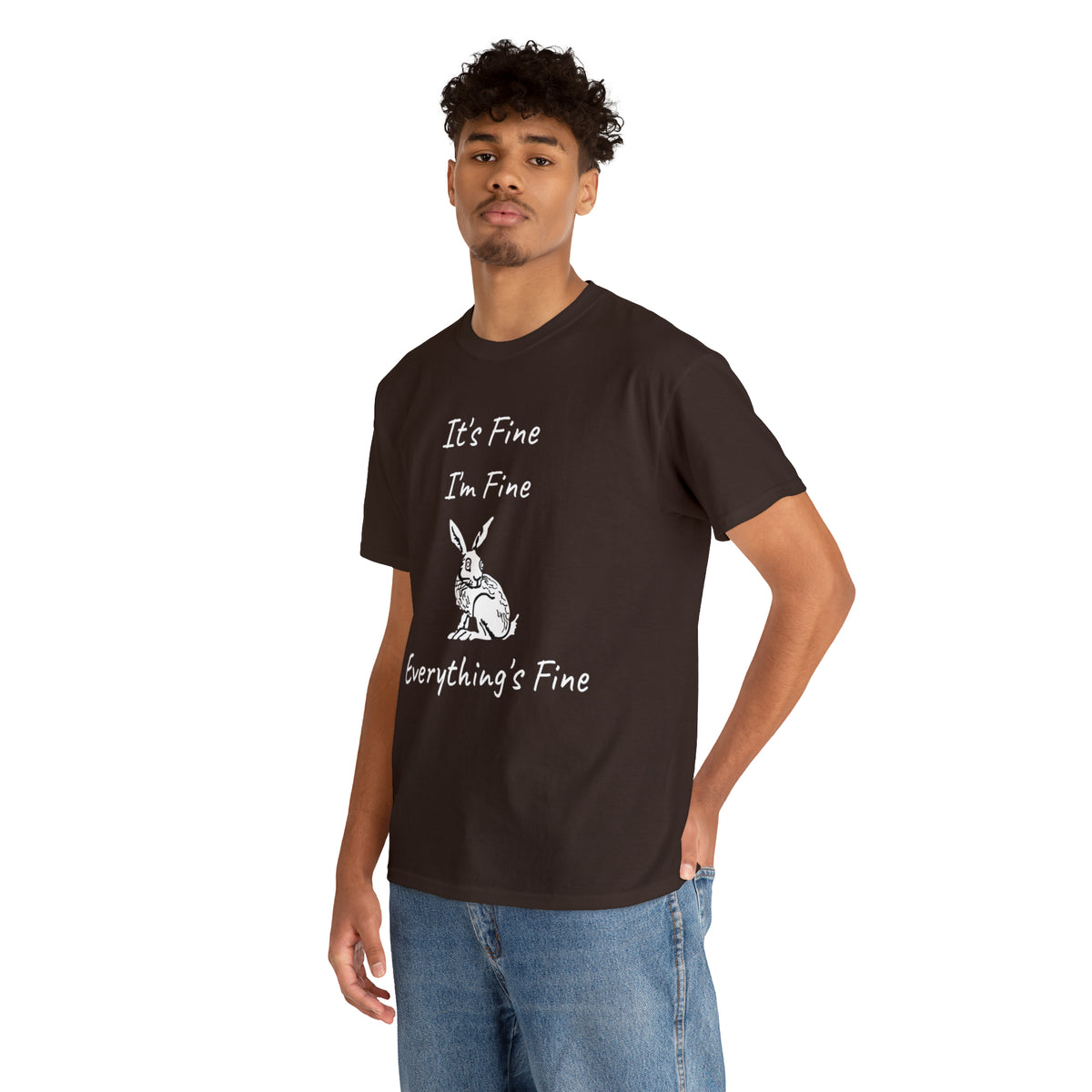 Its Fine Everythings Fine Rabbit Shirt Unisex Heavy Cotton Tee