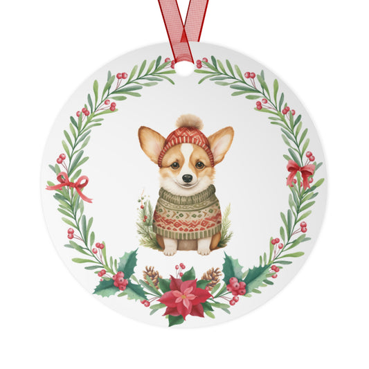 Corgi Dog in Sweater Ornament