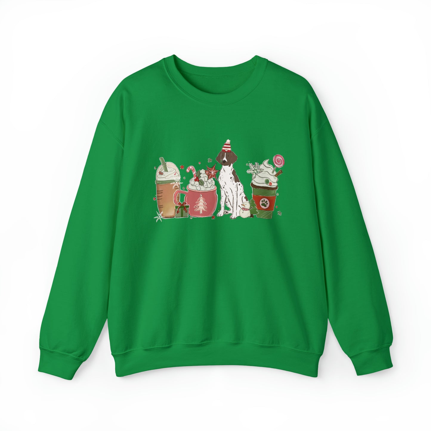 Pointer Dog Latte Christmas Sweatshirt