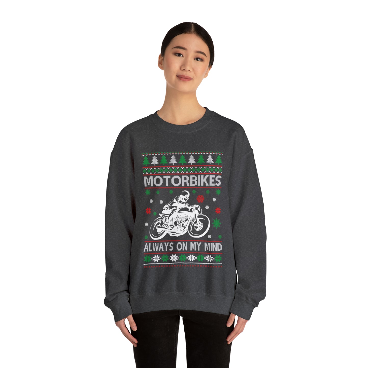 Motorbikes Always on My Mind Christmas Ugly Sweater Sweatshirt