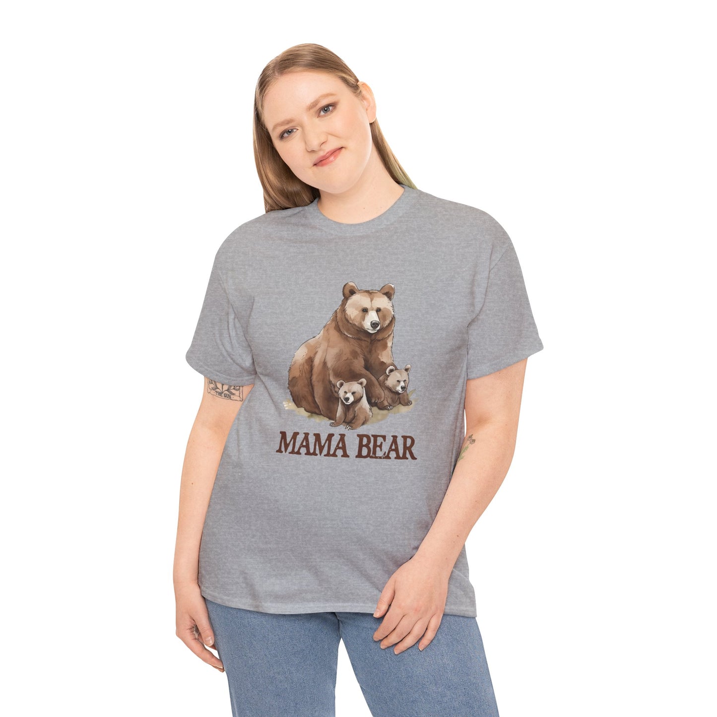 Mama Bear Grizzly Bear with Cubs Short Sleeve Tee