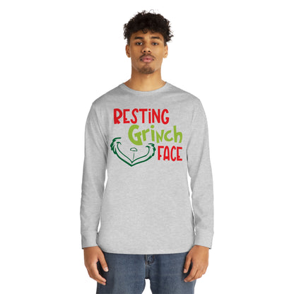 Resting Grinch Face Christmas Long Sleeve T-Shirt