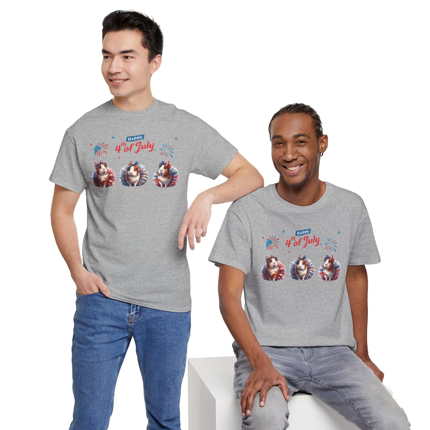 4th of July Guinea Pig in Tutus Short Sleeve Tshirt