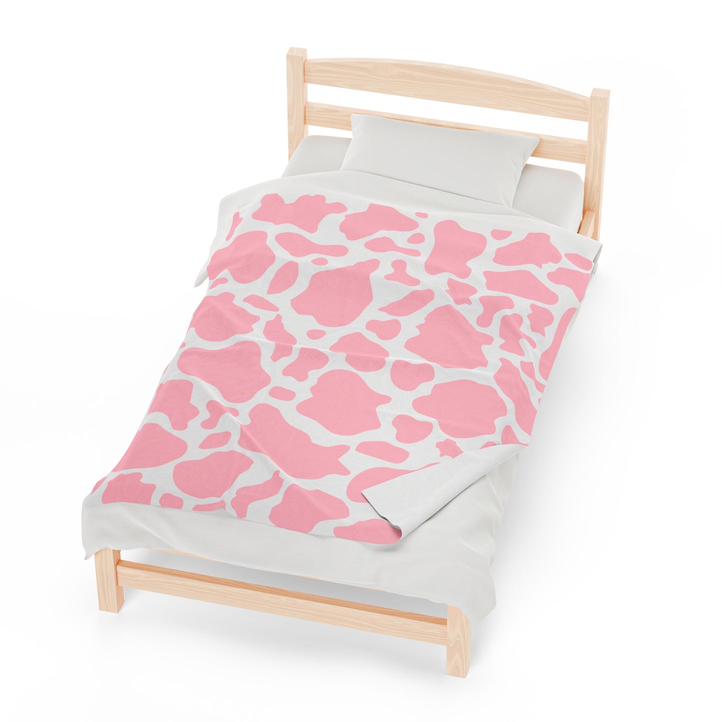 Pink Cow Print Plush Blanket