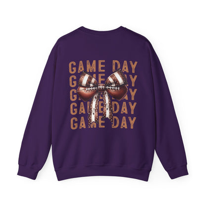 Football Game Day Sweatshirt Mom Dad Parent Football Lover Coquette Bows