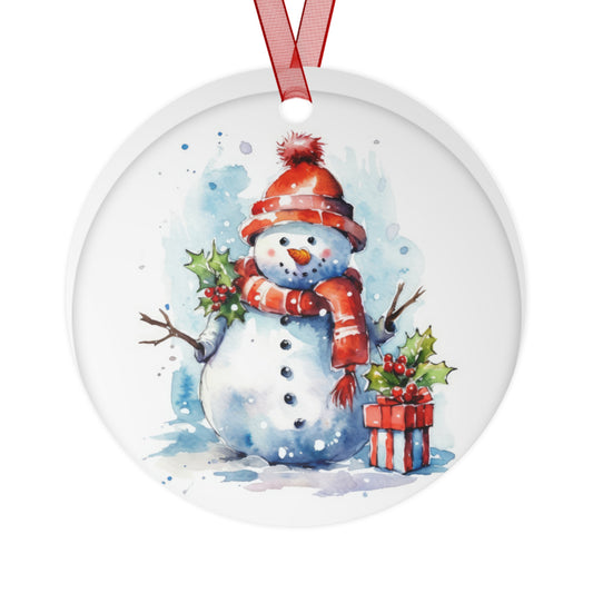 Snowman with Present Ornament