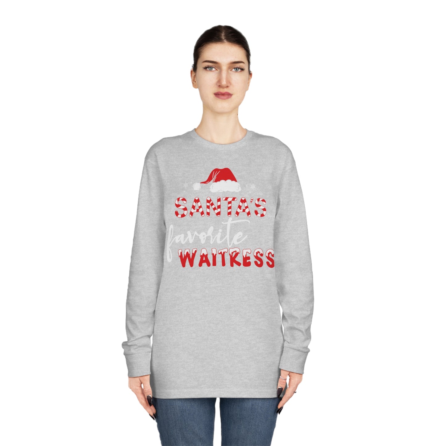 Santa's Favorite Waitress Christmas Long Sleeve Tee