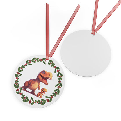 T-Rex Tyrannosaurus Rex Dinosaur Mom and baby Christmas Ornament