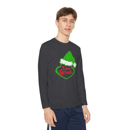 Team Grinch Christmas Youth Long Sleeve Tee