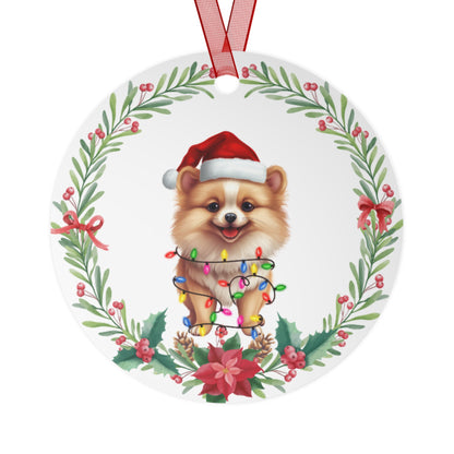 Pomeranian Dog in Lights Ornament