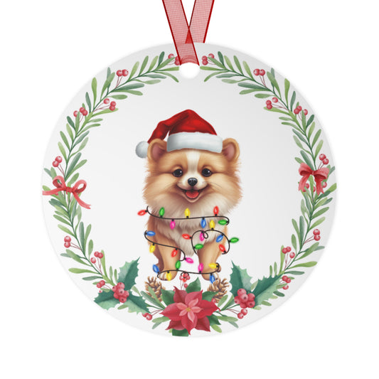 Pomeranian Dog in Lights Ornament
