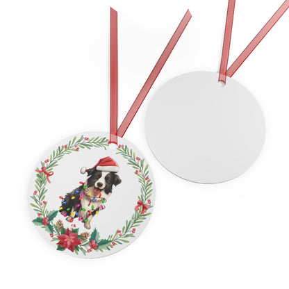 Border Collie Dog in Lights Ornament