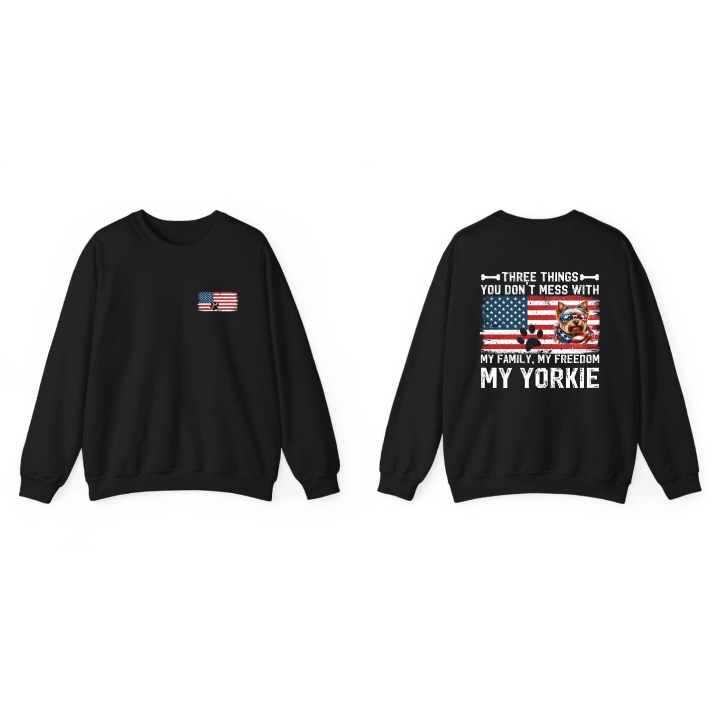 Custom Three Things You Don't Mess With My Family, My Freedom, My Dog Sweatshirt