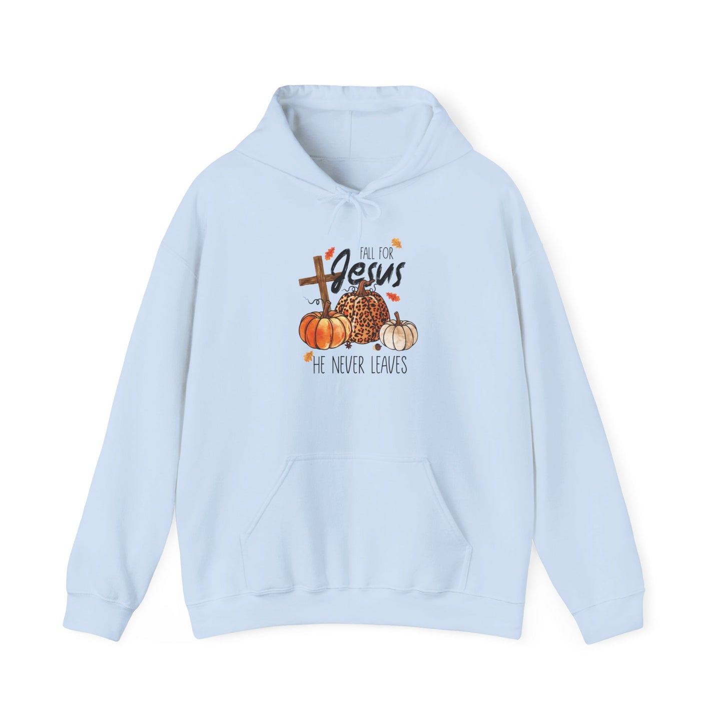 Fall For Jesus He Never Leaves Christian Halloween Pullover Hoodie