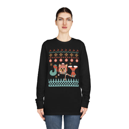 Joy Yorkshire Terrier Yorkie Dog Christmas Ugly Sweater Long Sleeve Tee