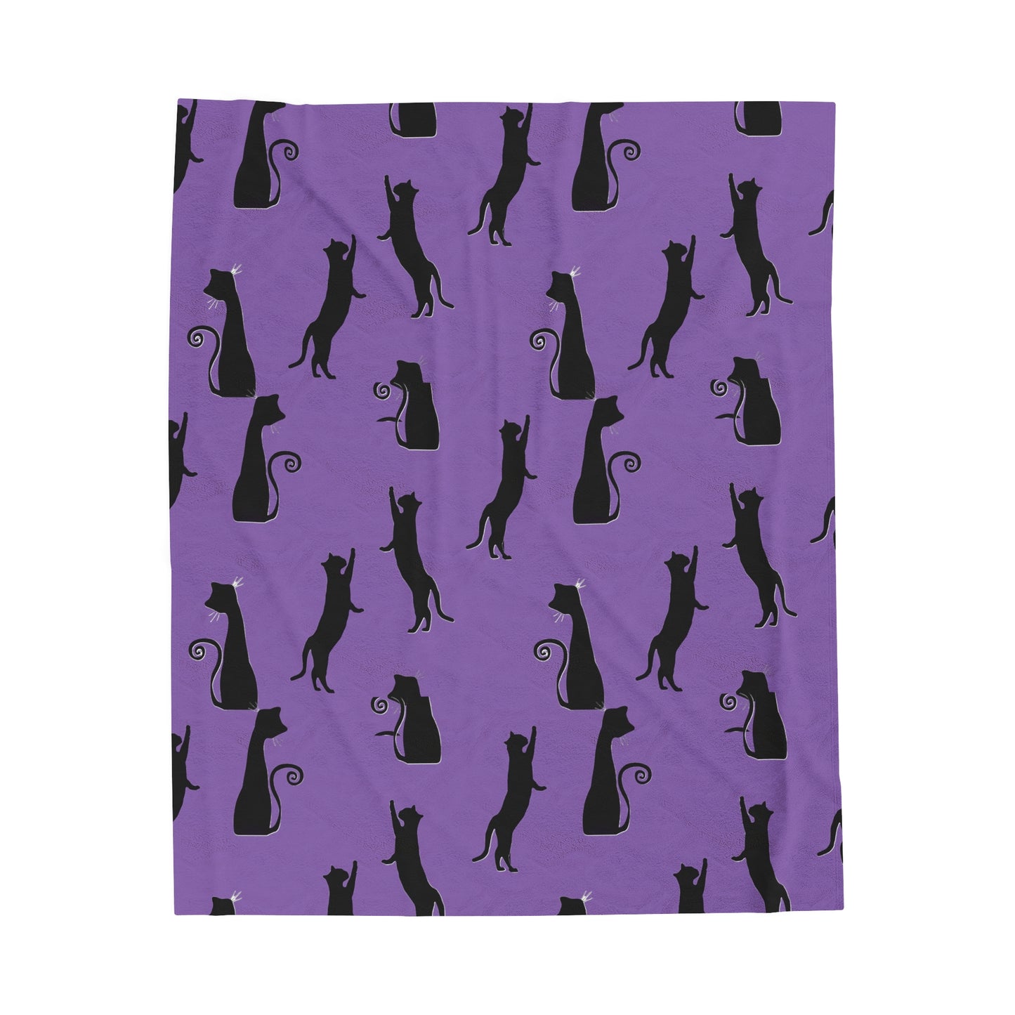 Black Cats on Purple Blanket