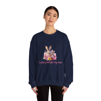 I Wear Pink For My Mom Rabbit Breast Cancer Sweatshirt