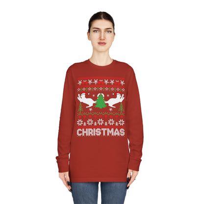 Christmas Cats Ugly Sweater Long Sleeve Tee