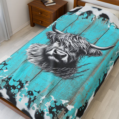 Country Highland Cow Blanket