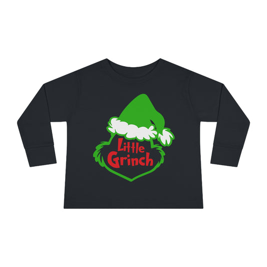 Little Grinch Christmas Toddler Long Sleeve Tee