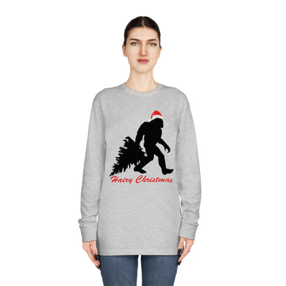 Sasquatch Big Foot Hairy Christmas Long Sleeve Tee