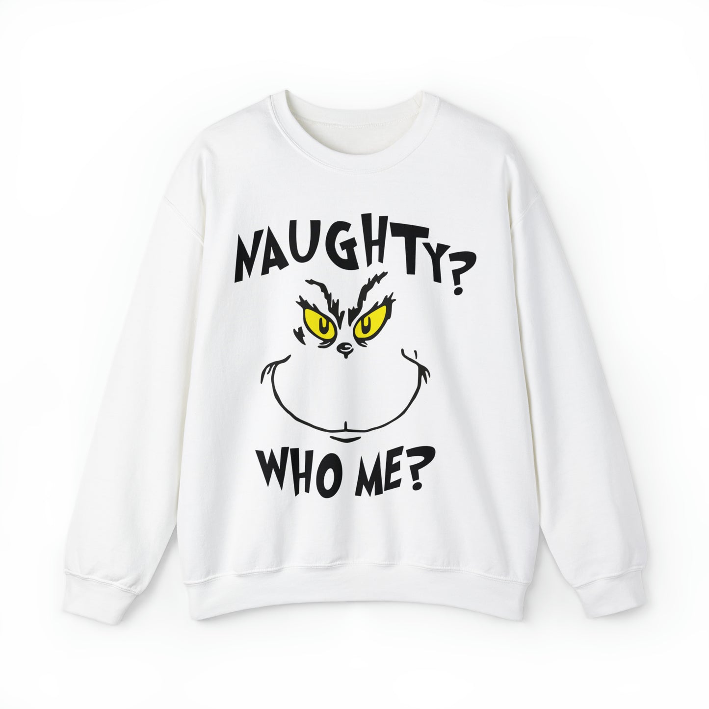 Naughty Who Me? Grinch Christmas Sweatshirt