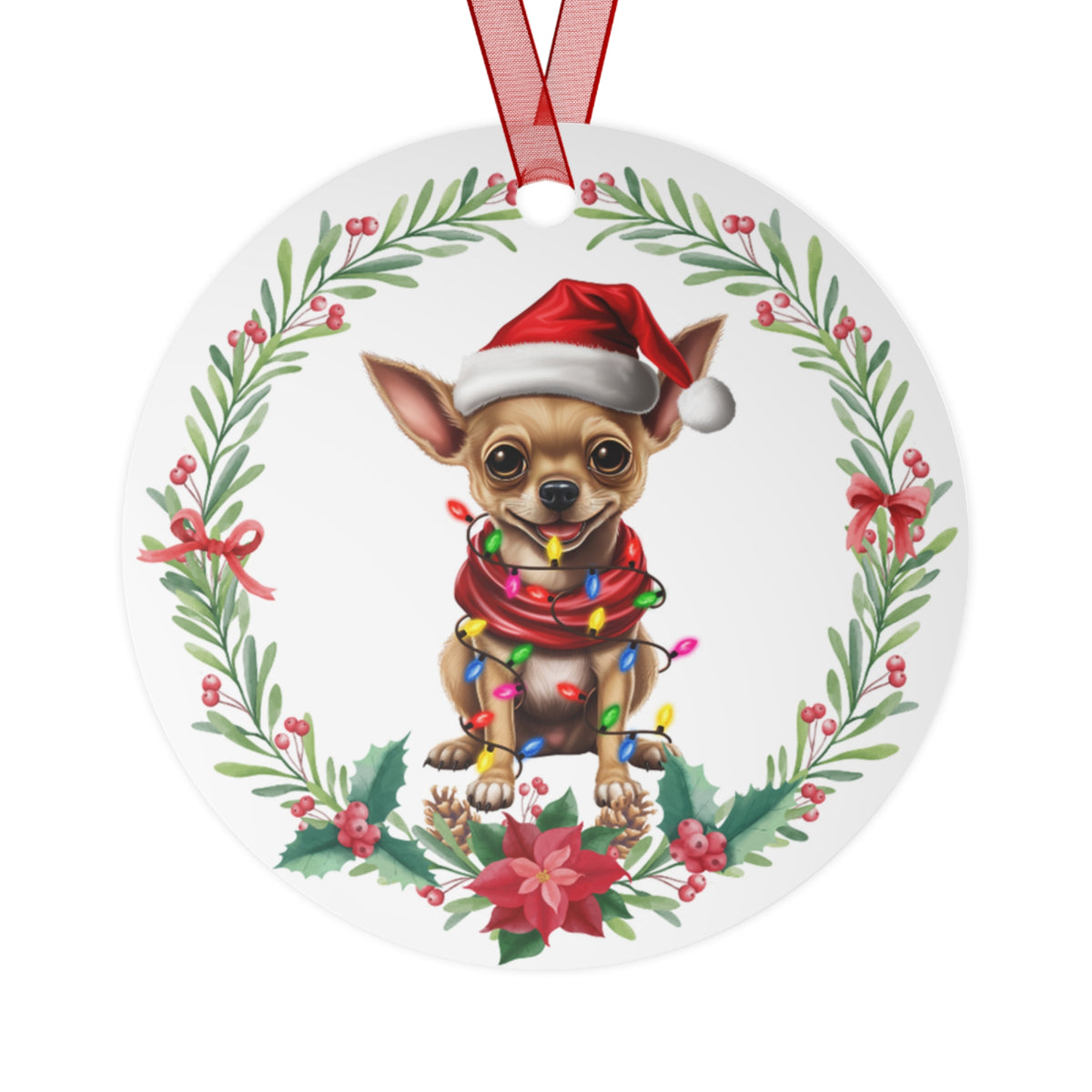 Chihuahua Dog in Lights Ornament