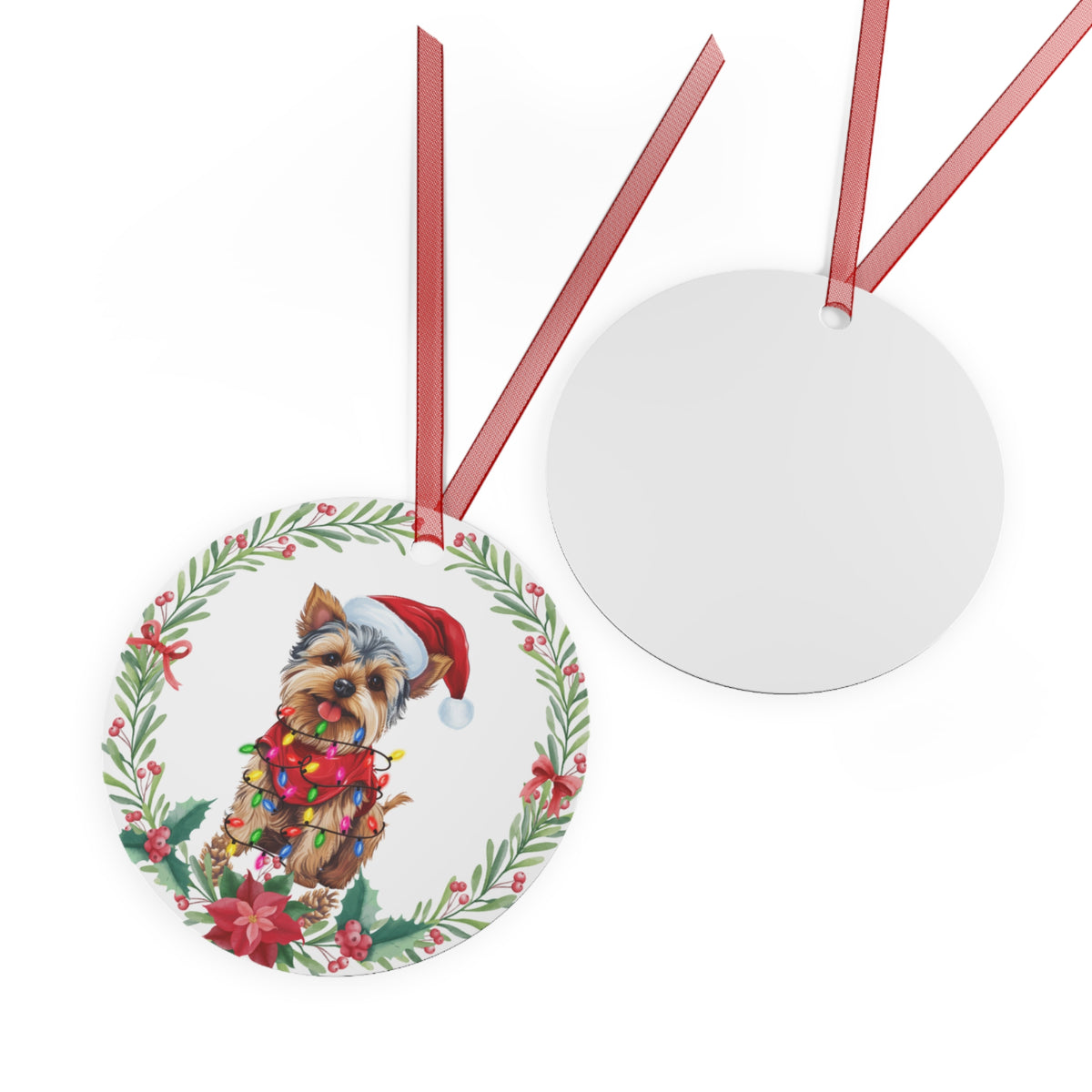 Yorkshire Terrier Dog in Lights Ornament