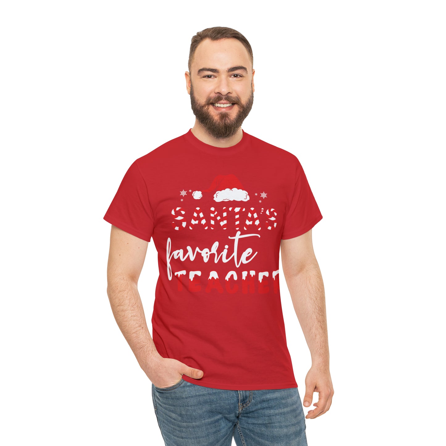 Santa's Favorite Teacher Christmas Short Sleeve Tee