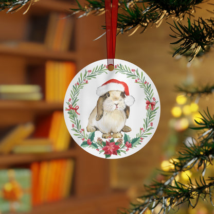 Lop Rabbit with Santa Hat Ornament