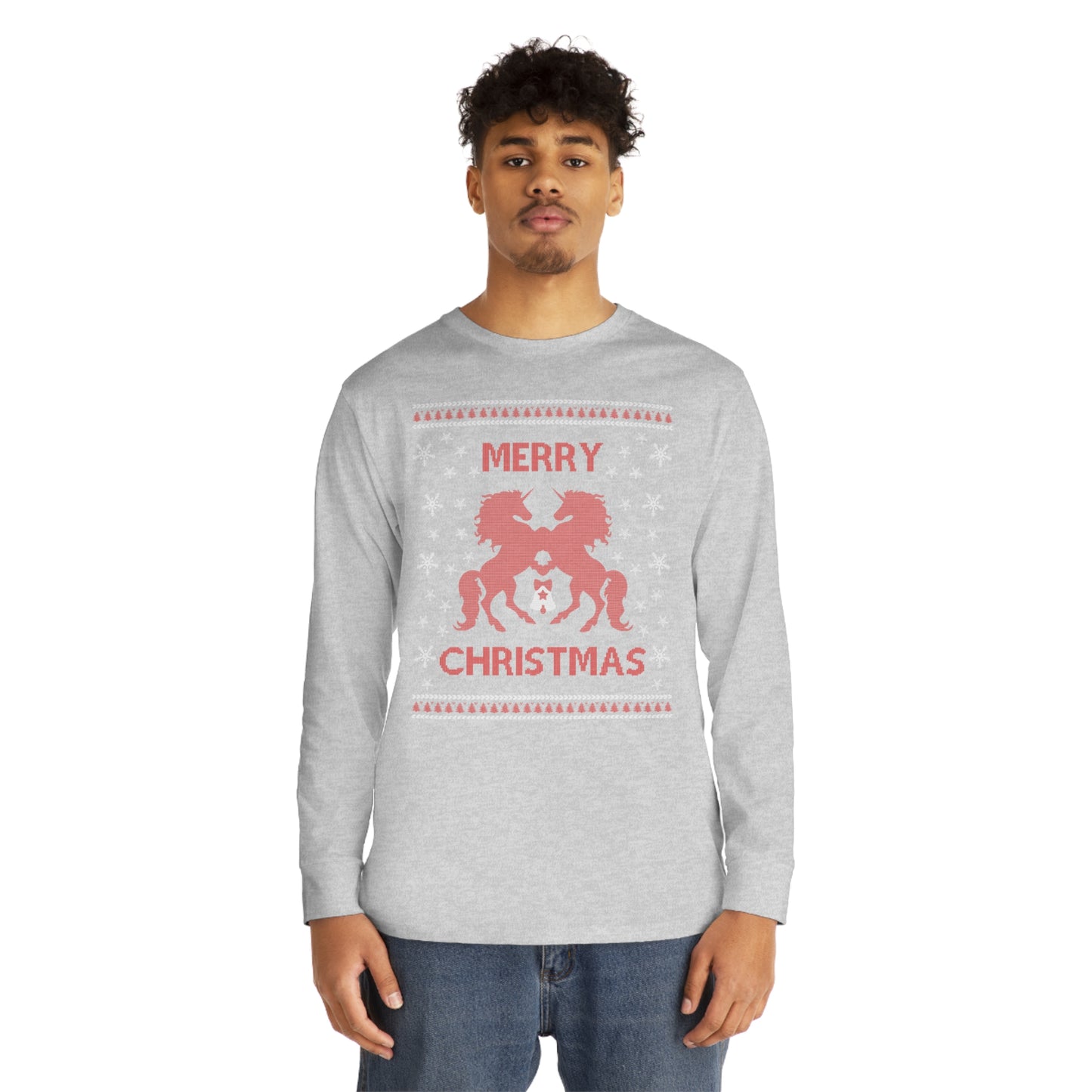 Merry Christmas Horses Christmas Ugly Sweater Long Sleeve Tee