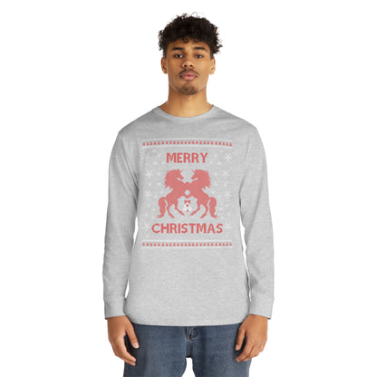Merry Christmas Horses Christmas Ugly Sweater Long Sleeve Tee