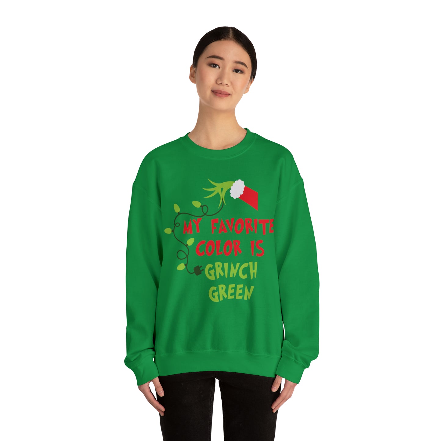 My Favorite Color is Grinch Green Christmas Sweatshirt