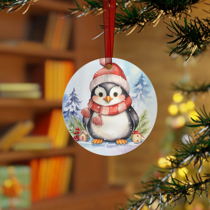 Penguin in Santa Hat Ornament