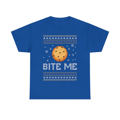 Cookie Bite Me Christmas Ugly Sweater Short Sleeve Tee