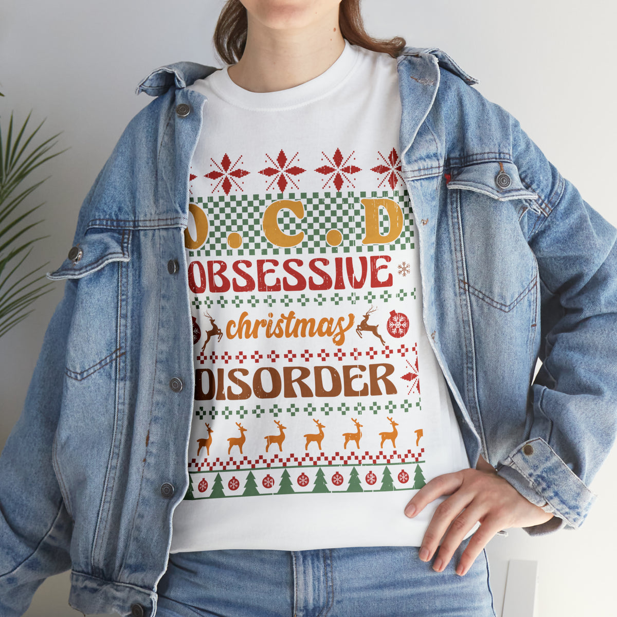 O.C.D. Obsessive Christmas Disorder Ugly Sweater Short Sleeve Tee