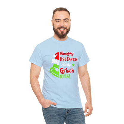 Naughty List Expert Grinch Christmas Short Sleeve Tee